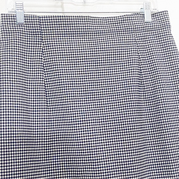 ARMORICA tiny check plaid front and back darts wide waistband back zip skirt 14 - Picture 2 of 5